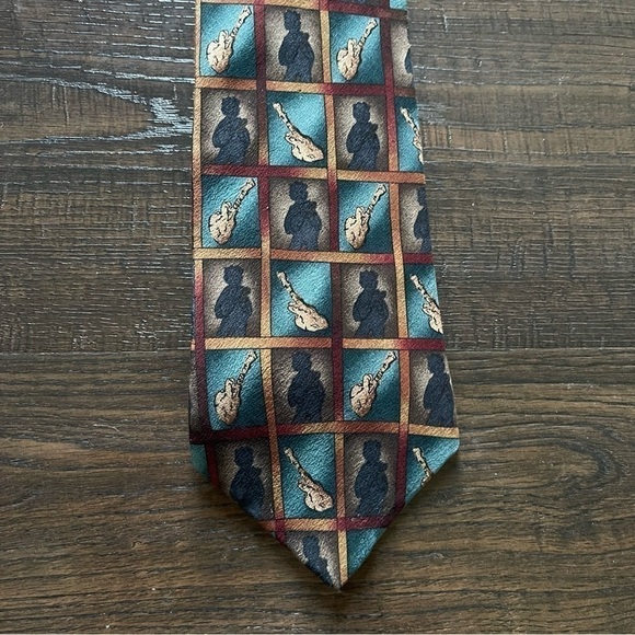 J. Garcia Silk Mandolin Player Print Collection Seven Tie - Picture 2 of 6